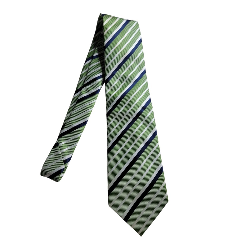 Pietro Baldini Tie Green Brown Stripes 100% Silk